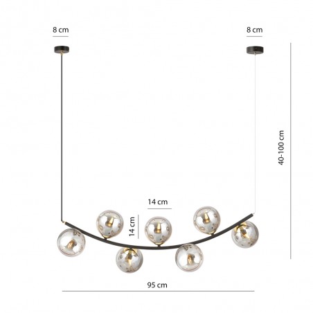 Ceiling lamp Irenzo Graphite (7 lights)