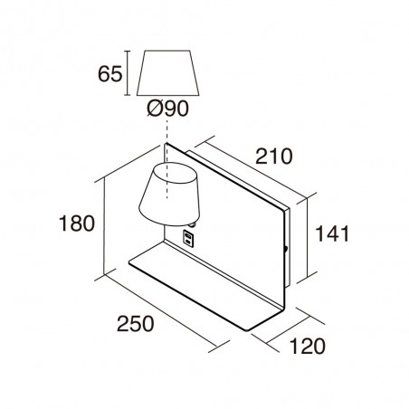 LED wall lamp with switch & USB Serene (6W) I