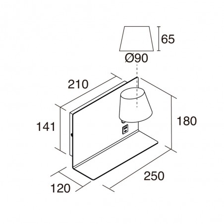 LED wall lamp with switch & USB Serene (6W) II