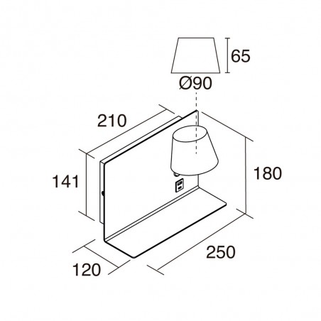 LED wall lamp with switch & USB Serene (6W) II