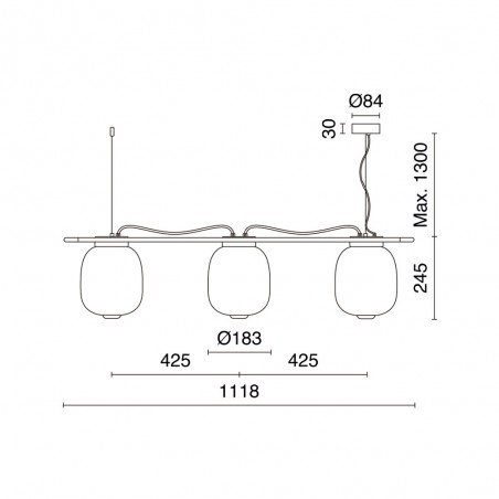 Lámpara de techo Krista Verde (3luces)
