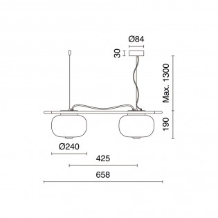 LED Ceiling Lamp Krista Smoked (2x19W)