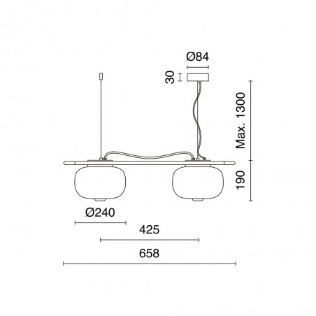 LED Ceiling Lamp Krista Smoked (2x19W)