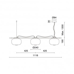 LED Ceiling Lamp Krista Smoked (3x19W)