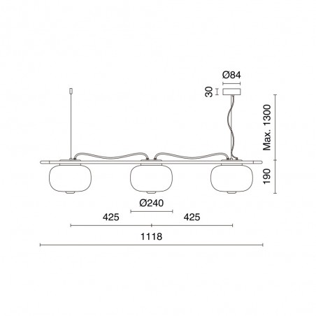 LED Ceiling Lamp Krista Smoked (3x19W)