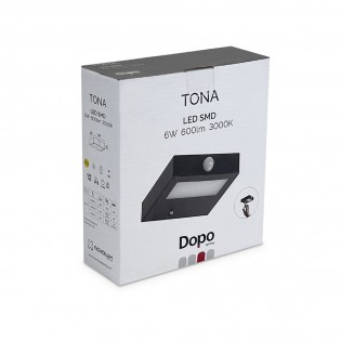 Solar LED wall lamp with sensor Tona (6W)