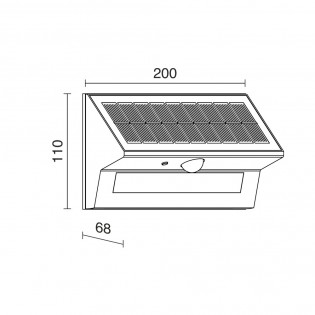 Aplique LED solar con sensor Tona II (6W)