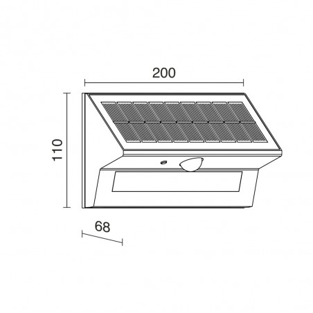 Aplique LED solar con sensor Tona II (6W)