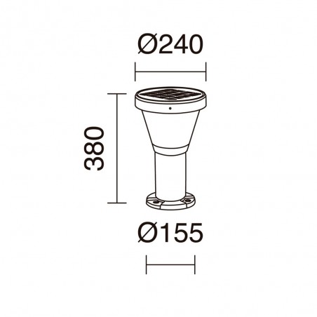 Outdoor LED solar pedestal lamp Ergo 2CCT (4.5W)