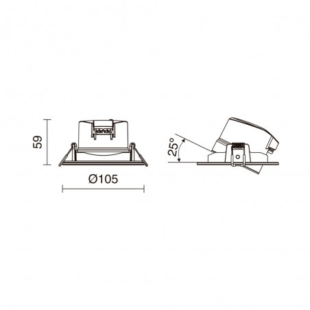 Tilt recessed light LED Krao M CCT (9W)