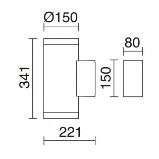 Aplique de pared exterior Tramuntana (2 luces)