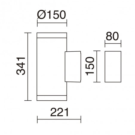 Aplique de pared exterior Tramuntana (2 luces)