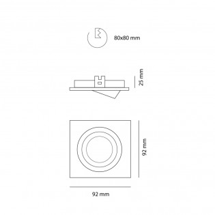 Recessed LED CLASSIC square white (8W)