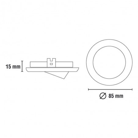 LED BASIC round tilting recessed light chrome (8W)