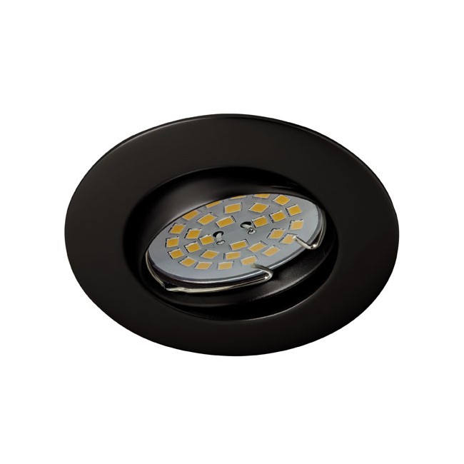 LED BASIC round tilting recessed light black (8W)
