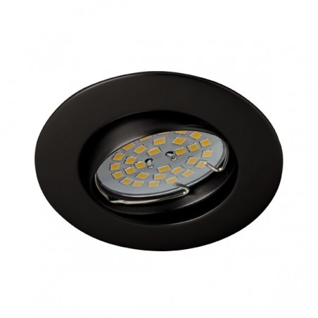 LED BASIC round tilting recessed light black (8W)