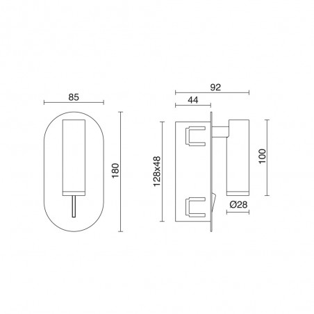 Aplique empotrable lector LED Dirk (3W)