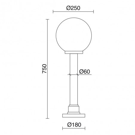 Outdoor Bollard Lamp Indura Globo
