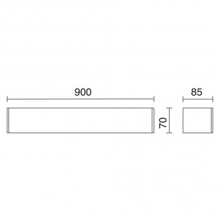 LED Wall Lamp Rett (2x12W)