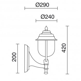 Aplique de pared exterior Keo