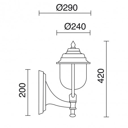 Aplique de pared exterior Keo