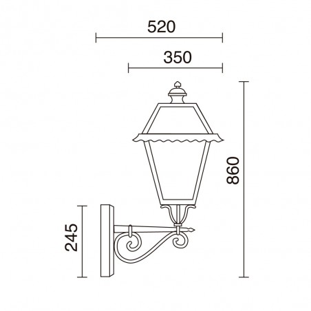 Aplique de pared de exterior Villa Chap