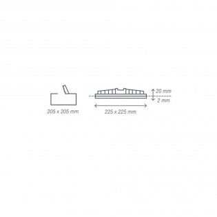 Pack 2 x quadratische LED-Downlights Extra flach 18W-6000ºK (weiß)