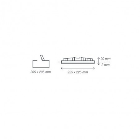 Pack 2 x quadratische LED-Downlights Extra flach 18W-6000ºK (weiß)