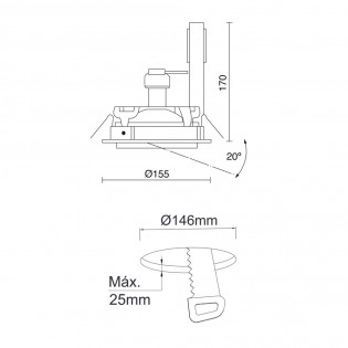 Tiliting Ceiling Recessed Light Helene