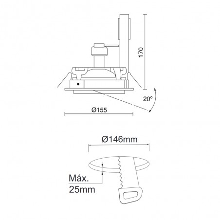 Tiliting Ceiling Recessed Light Helene