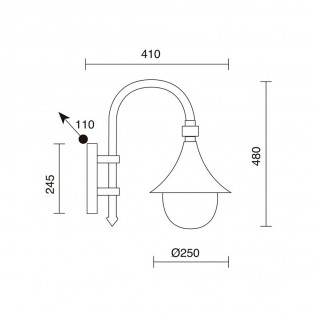 Aplique de pared de exterior Trom