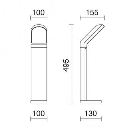 Outdoor LED Bollard Lamp Castello (10W)