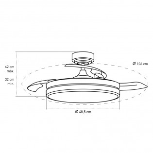 LED fan with retractable blades Oroel Leather CCT (45W)