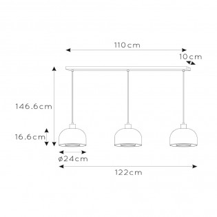 Regleta de techo Gunhild (3 luces)