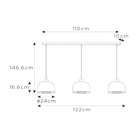 Regleta de techo Gunhild (3 luces)