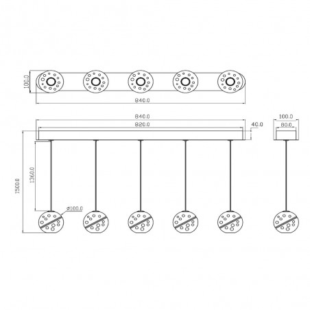 Regleta de techo LED Dilenko (5x3.5W)