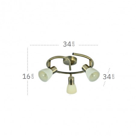 Plafón de techo Cholo (3 Luces)