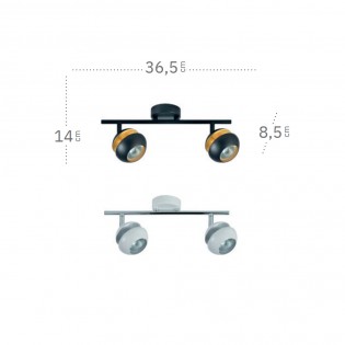 Ceiling track light Beethoven (2 Lights)