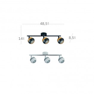 Regleta de techo Beethoven (3 Luces)
