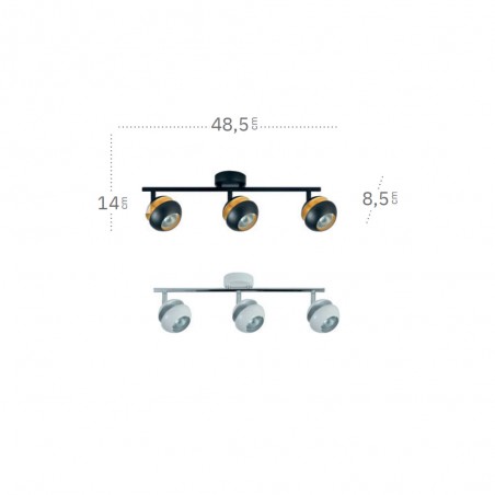 Regleta de techo Beethoven (3 Luces)
