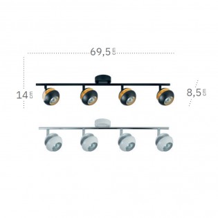 Regleta de techo Beethoven (4 Luces)