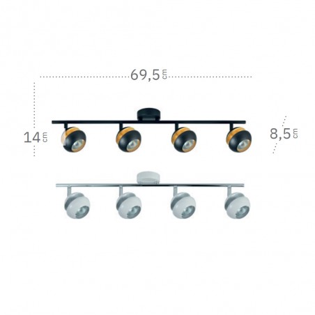 Regleta de techo Beethoven (4 Luces)