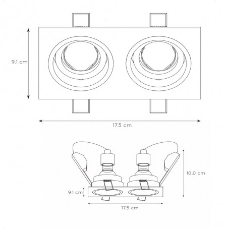 Empotrable de techo Embed (2 luces)