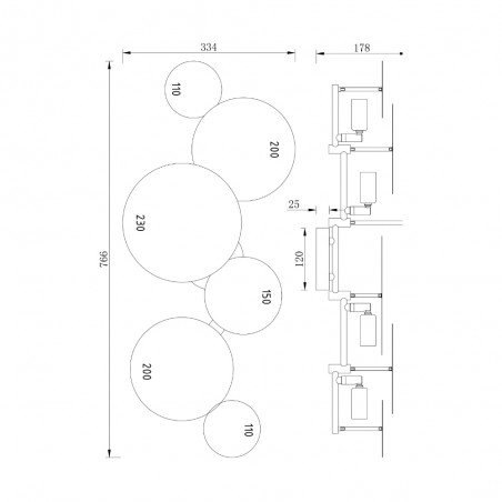 Aplique de pared Lovetann (4 luces)