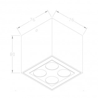 Plafón de techo exterior LED Ares (4x2W)