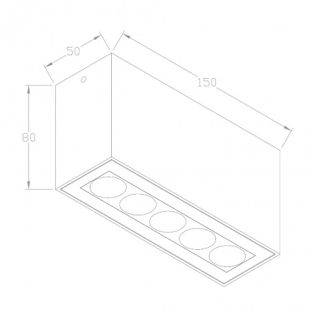 Plafón de techo exterior LED Ares (5x2W)
