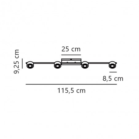 Regleta de techo LED Clyde (4x5W)