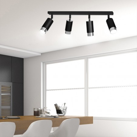 Spotlight Track Lamp Mura Black/Chrome (4 lights)