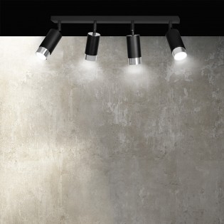 Spotlight Track Lamp Mura Black/Chrome (4 lights)