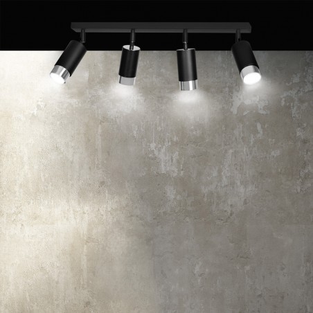 Spotlight Track Lamp Mura Black/Chrome (4 lights)
